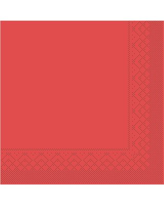 Servet Tissue 3 laags 40x40cm  1/4 vouw Uni Rood