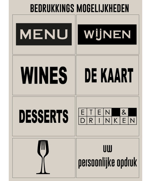 Menukaarten Woodline