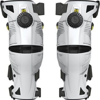 X8 Kids Kneebraces (Pair) White/Acid Yellow