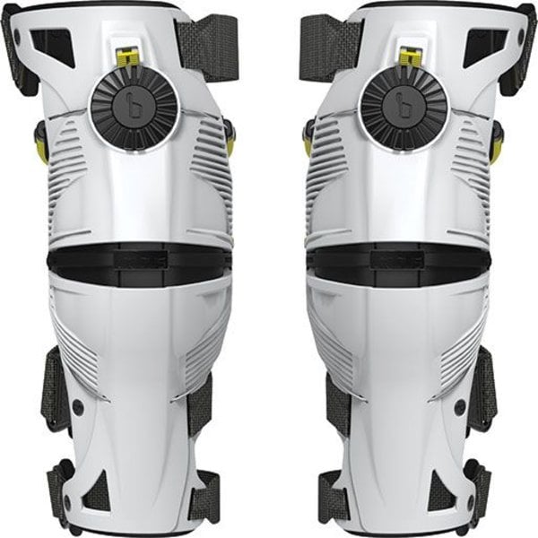 X8 Kneebraces (pair) White/Acid Yellow