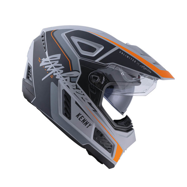 Explorer Helmet Graphic  Matt Grey Orange