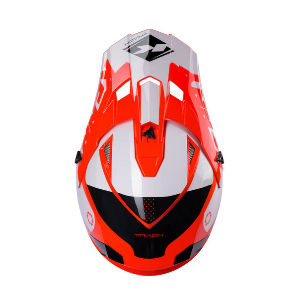 Track Graphic Helmet For Adult Fluo Red / Orange 2024