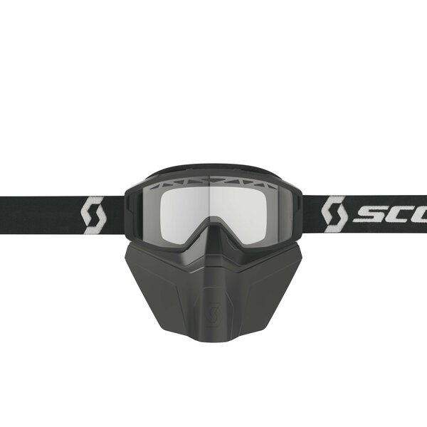 Scott Goggle Primal Safari Facemask Black/White - Clear lensr