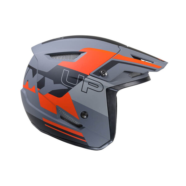 Trial Up Helmet Graphic Orange Grey Matt