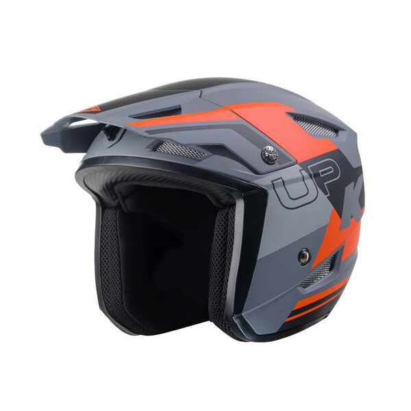 Trial Up Helmet Graphic Orange Grey Matt