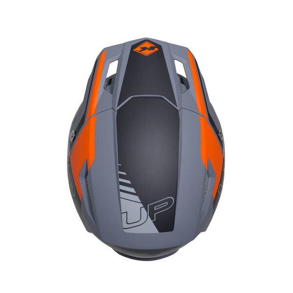 Trial Up Helmet Graphic Orange Grey Matt