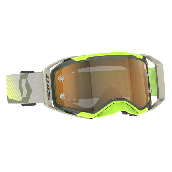 Scott Goggle Prospect 2.0 AMP Chrome Kaki Green/Neon Yellow Gold Chrome Works