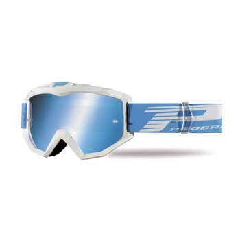 Progrip Goggle Atzaki 3201 White / Blue Chrome Lens / AntiScratch