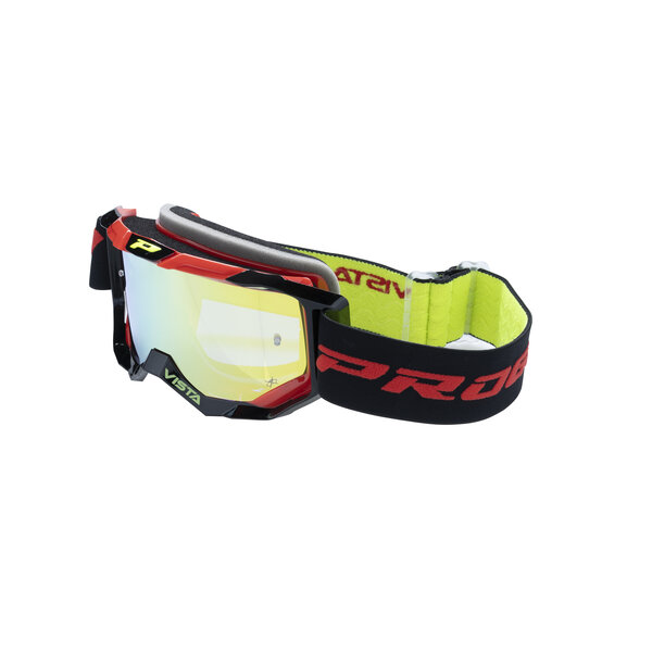 Progrip Goggle Vista 3303 Black Red / Yellow Chrome Lens / NoFog-AntiScratch
