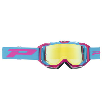 Progrip Goggle Vista 3303 Fuxia Light Blue / Yellow Chrome Lens / NoFog-AntiScratch