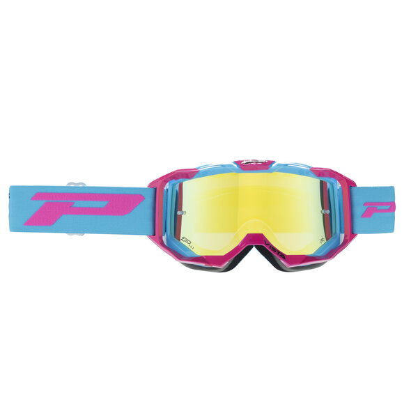 Progrip Goggle Vista 3303 Fuxia Light Blue / Yellow Chrome Lens / NoFog-AntiScratch