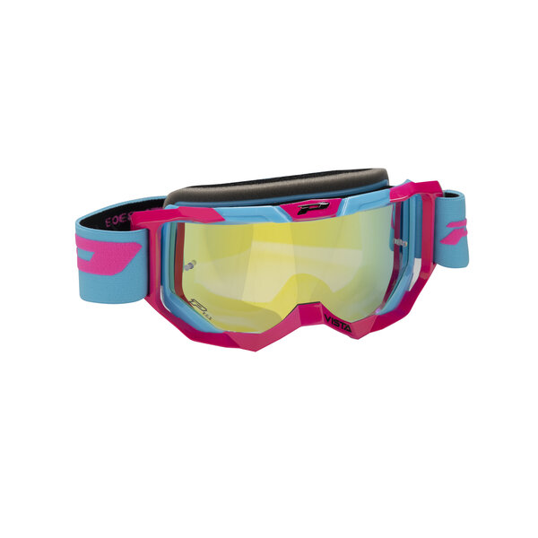 Progrip Goggle Vista 3303 Fuxia Light Blue / Yellow Chrome Lens / NoFog-AntiScratch