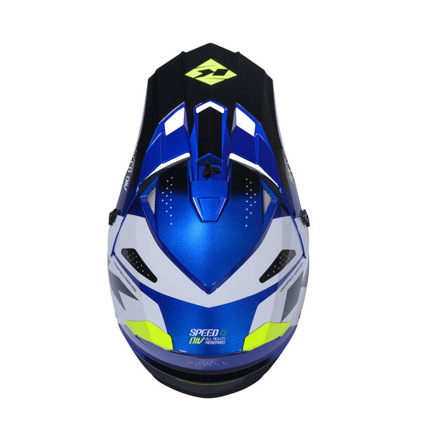 Track Helmet Graphic  Speed Neon Blue