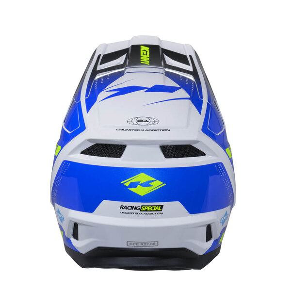 Performance Helmet Graphic  Racing White Blue