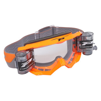 Progrip Goggle Venom 3200 Orange Fluo + XL Roll Off 40mm / Clear Lens / NoFog-AntiScratch
