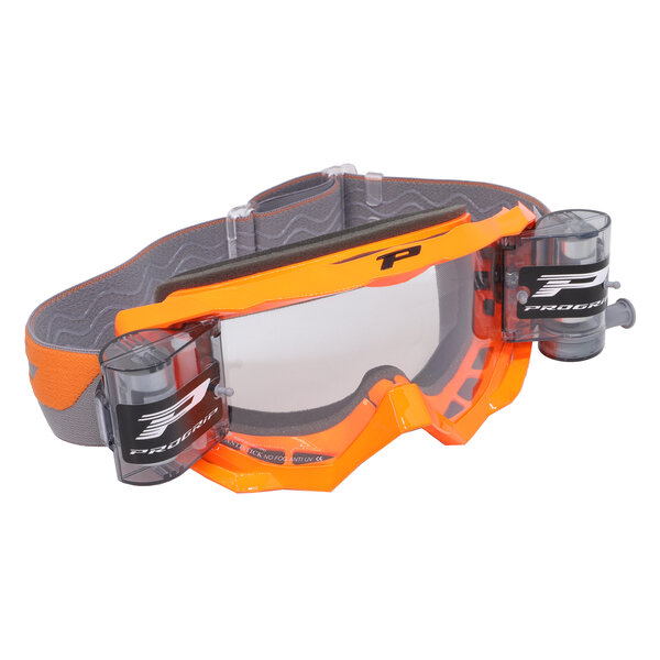 Progrip Goggle Venom 3200 Orange Fluo + XL Roll Off 40mm / Clear Lens / NoFog-AntiScratch