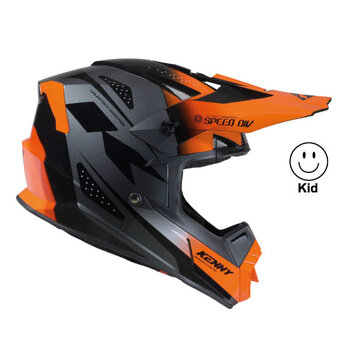 Track Helmet Kid Graphic  Speed Neon Orange