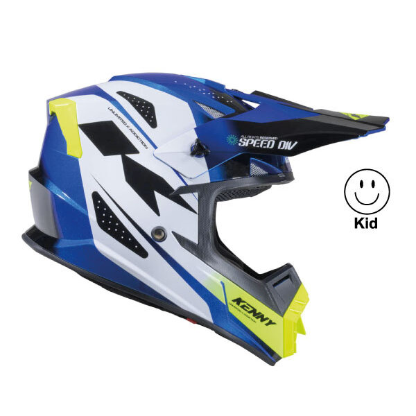Track Helmet Kid Graphic  Speed Neon Blue