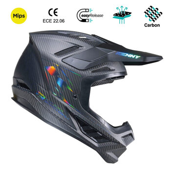 Titanium Carbon Helmet  Matt Carbon Holographic