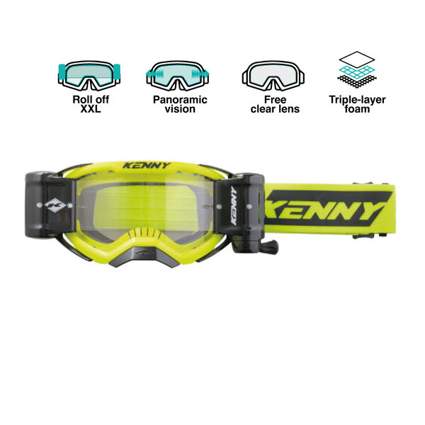 Performance  Goggles With Roll Off Neon Yellow