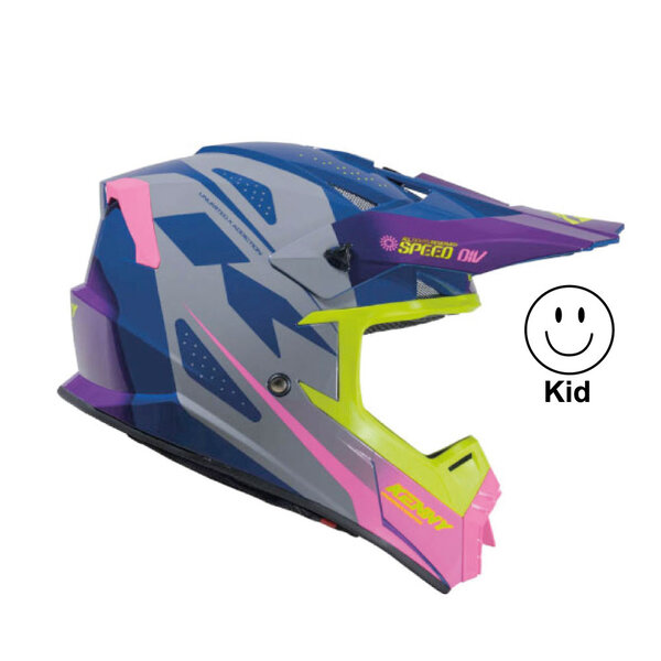 Track Helmet Kid Graphic  Speed Purple Pink
