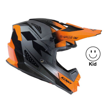 Track Helmet Kid Graphic  Speed Neon Orange