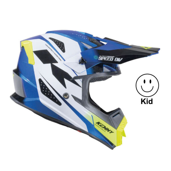 Track Helmet Kid Graphic  Speed Neon Blue