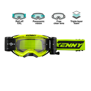 Performance  Goggles With Roll Off Neon Yellow