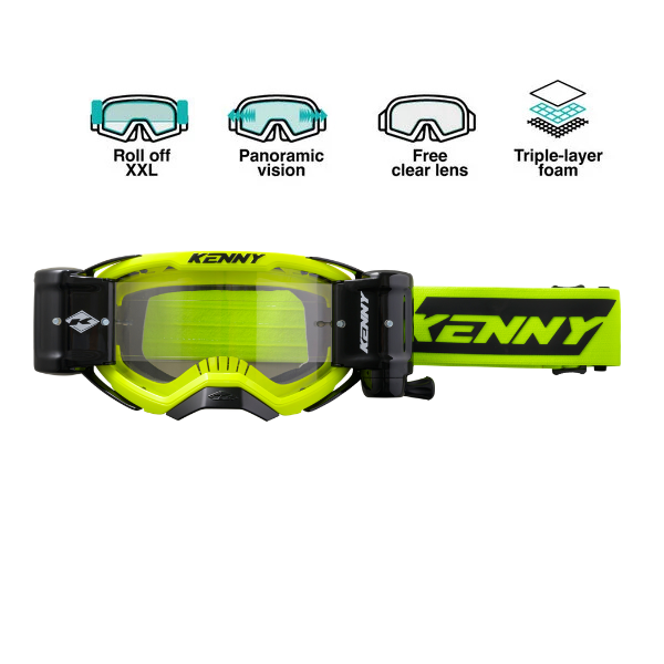 Performance  Goggles With Roll Off Neon Yellow