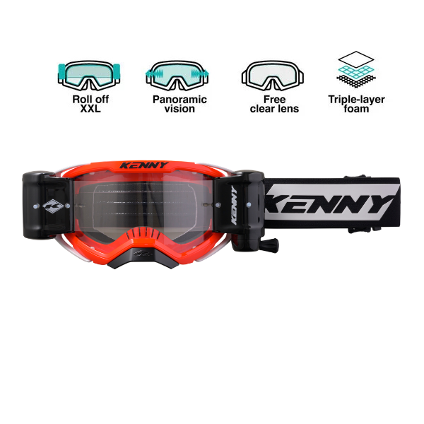 Performance  Goggles With Roll Off Red