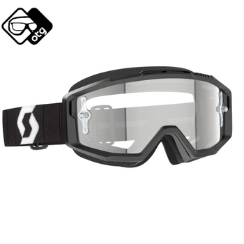 Scott Goggle Split OTG black/white clear works (Speciaal Voor Brildragers)