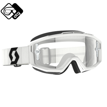 Scott Goggle Split OTG white/black clear works (Speciaal Voor Brildragers)