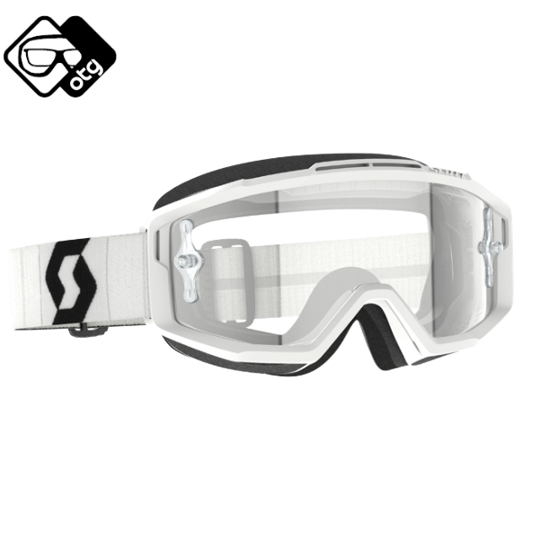 Scott Goggle Split OTG white/black clear works (Speciaal Voor Brildragers)