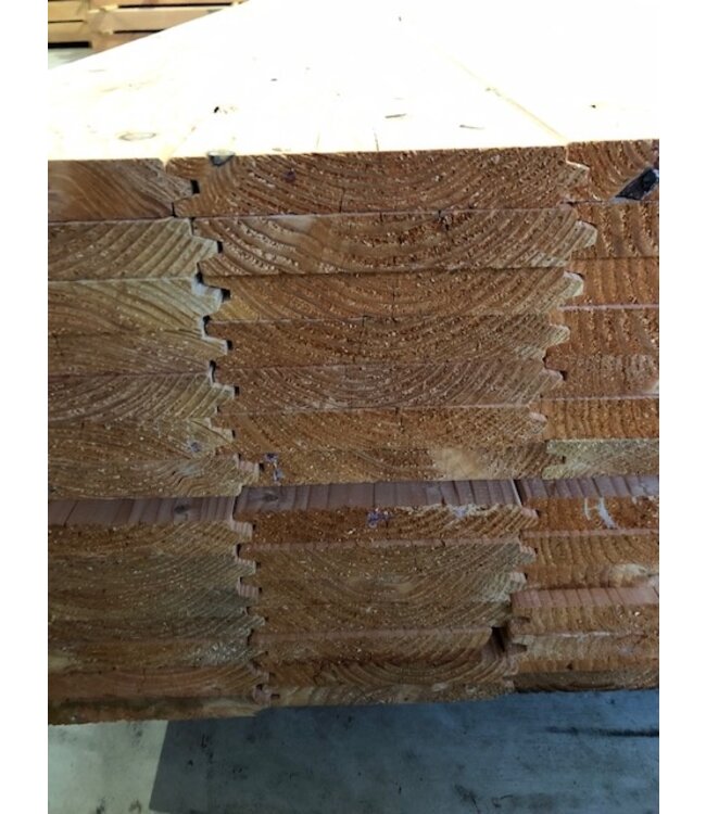 Houthandel Dronten Douglas blokhutprofiel 28x195mm