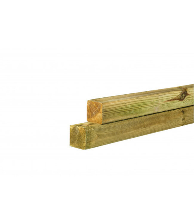 Grenen geschaafde paal 88x88 Groen gimp.