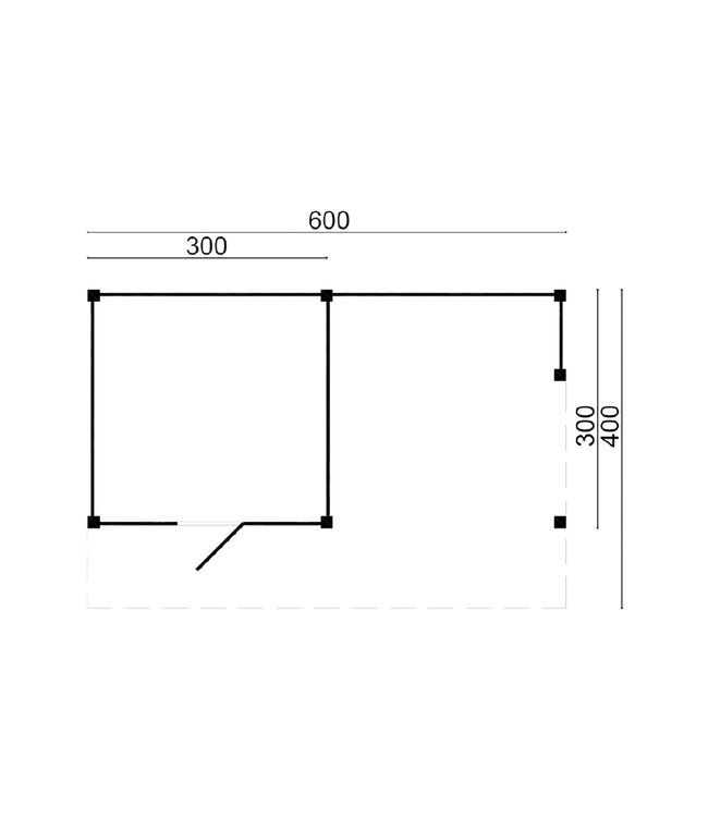 Tuindeco  DHZ Kapschuur Markelo 600x400x312cm