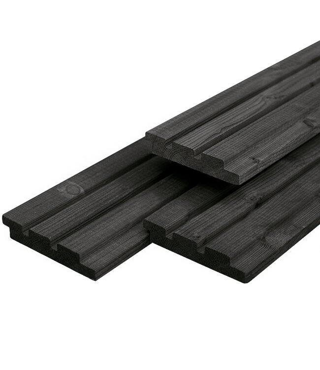 Tuindeco  Triple profiel ME vuren zwart 22x140mm