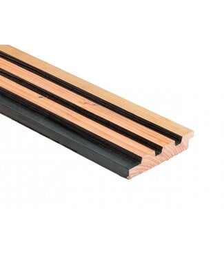 Woodvision Douglas triple rhombus 25x140mm zwart