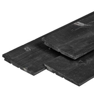 Tuindeco  Vuren zweeds rabat 1,1/2,2 x 19,5 cm, gedroogd, zwart gespoten, 3 zijden geschaafd, 1 zijde fijnbezaagd, scherpkantig.