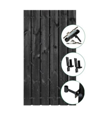 Tuindeco  Tuindeur Privacy grenen zwart