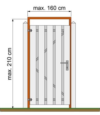 Woodvision Tuindeurkozijn hardhout met aanslaglat, max. 160 cm breed