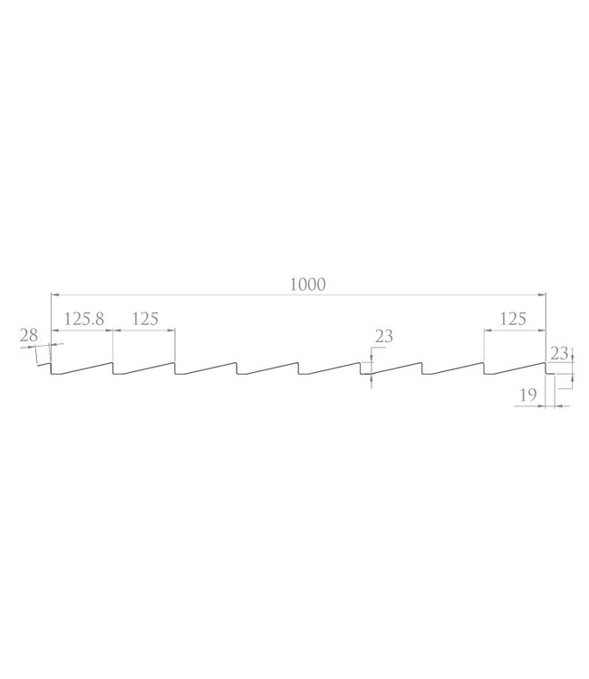 Stalen potdekselprofiel plaat 23/1000