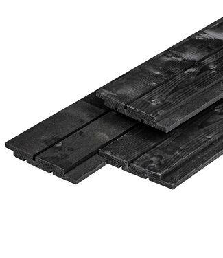 Tuindeco  Channelsiding vuren zwart 18x145mm