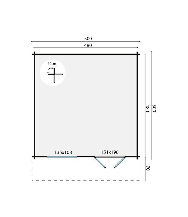 Tuindeco  Vuren tuinhuis onbehandeld Salamanca 34 mm