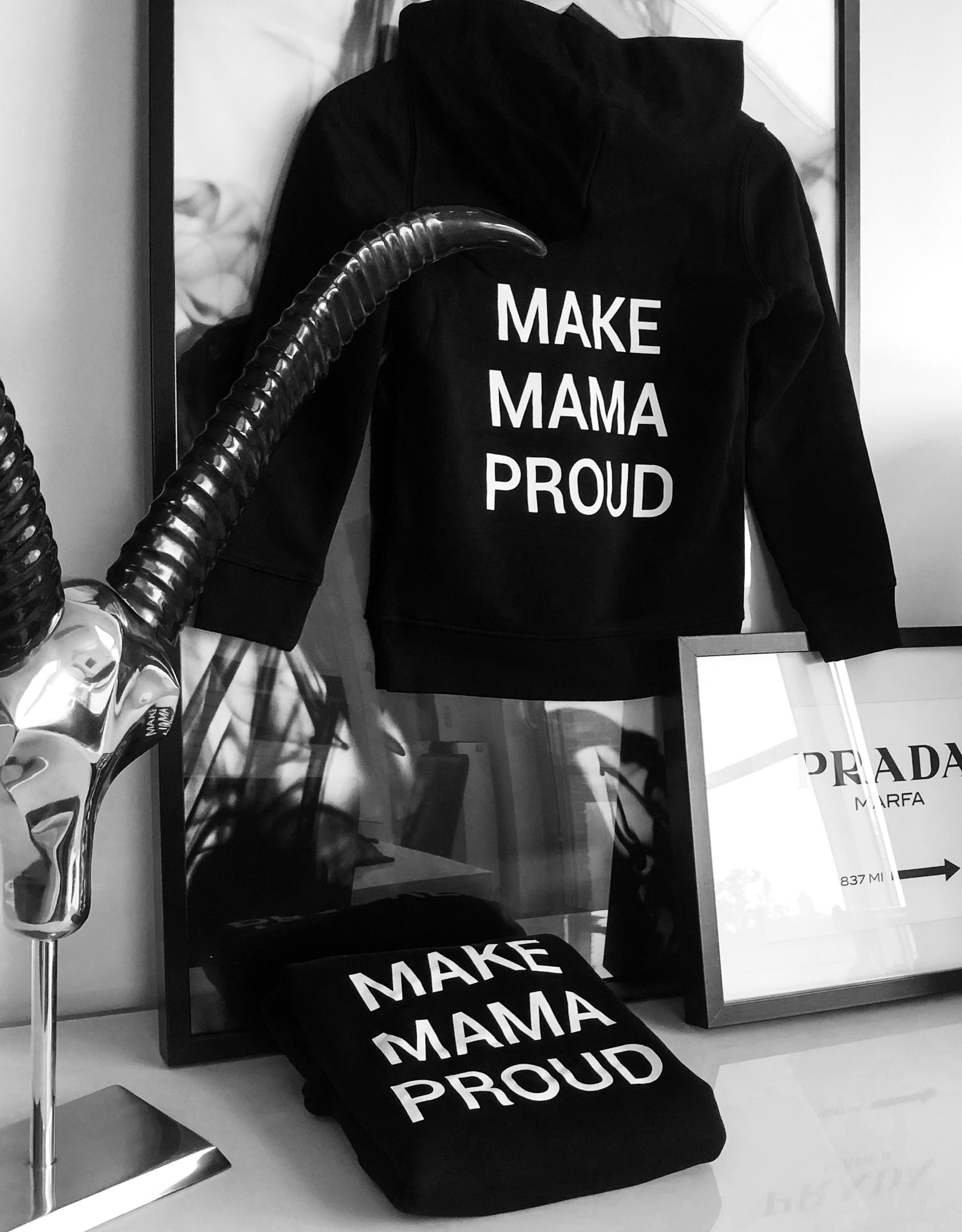 HOUSE OF MASE KIDS BLACK HOODIE MAKE MAMA PROUD