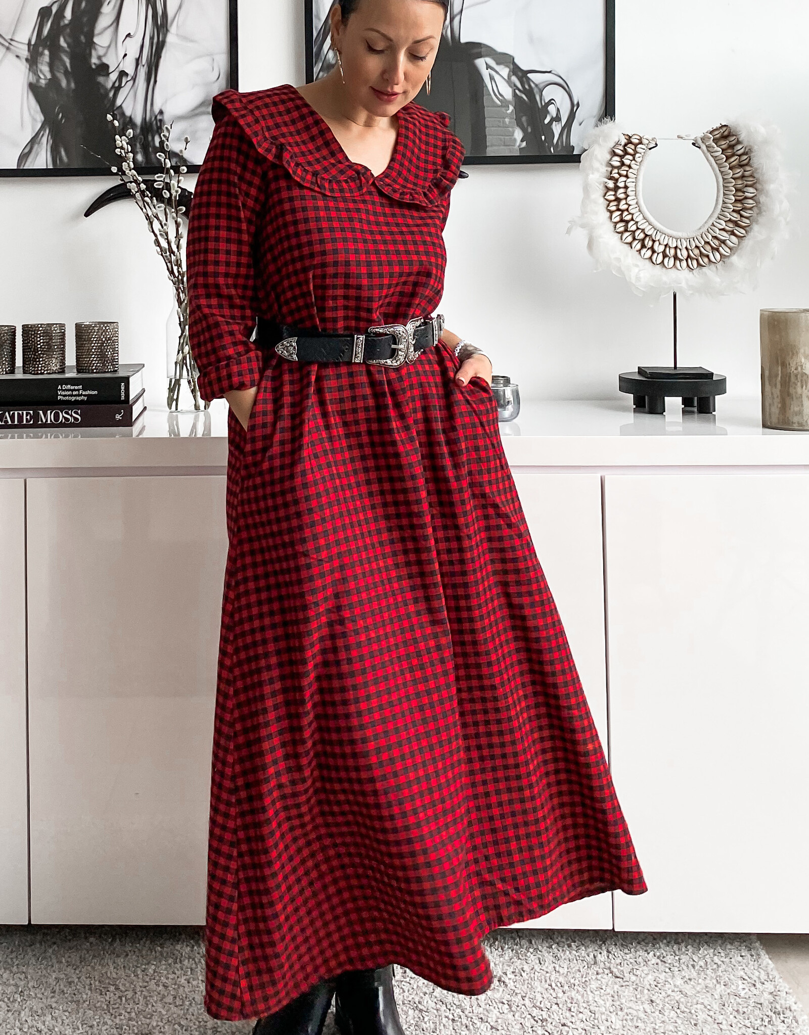 Jurk caro rood