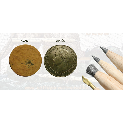 Le Crayon à André Cleaning pencils for coins