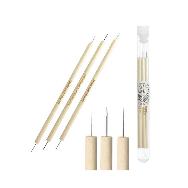 La Faustine Set von 3 La Faustine Doppelnadeln + Schutzwachs 50 ml