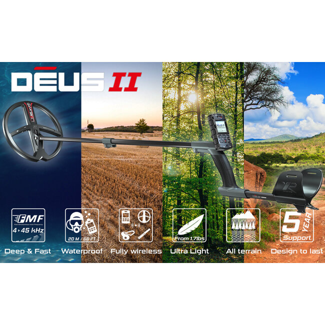 XP Metaaldetectors XP Deus 2 with RC and 34 cm FMF coil – wireless & waterproof