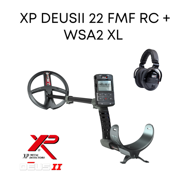 XP Metaaldetectors XP Deus 2 FMF 22 FMF RC mitt WSA 2 XL Kopfhörer